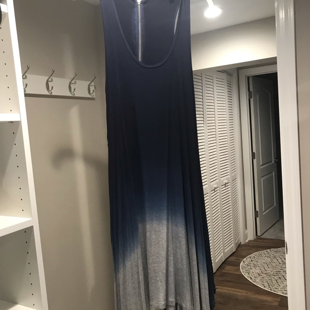 Navy/Grey Ombré Cotton Tank Top Dress
